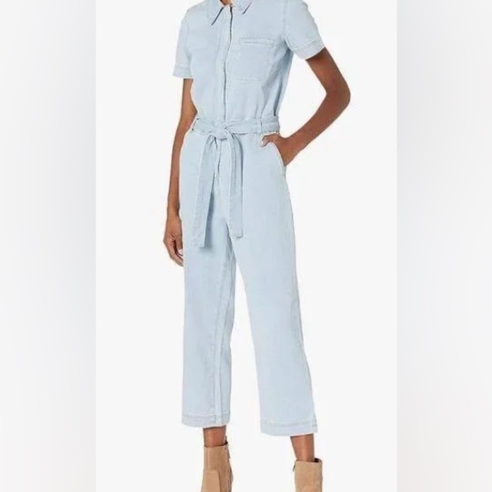 Ella Moss Denim zipper snap Jumpsuit size 30